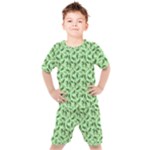 Leaves Pattern Texture Seamless Kids  T-Shirt and Shorts Set