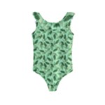 Leaves Pattern Texture Seamless Kids  Frill Swimsuit