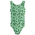 Leaves Pattern Texture Seamless Kids  Cut-Out Back One Piece Swimsuit