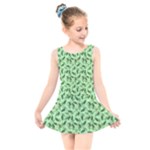 Leaves Pattern Texture Seamless Kids  Skater Dress Swimsuit