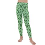 Leaves Pattern Texture Seamless Kids  Lightweight Velour Leggings