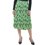 Leaves Pattern Texture Seamless Classic Velour Midi Skirt 