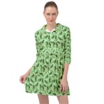 Leaves Pattern Texture Seamless Mini Skater Shirt Dress