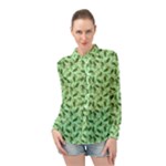 Leaves Pattern Texture Seamless Long Sleeve Chiffon Shirt