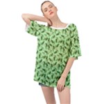 Leaves Pattern Texture Seamless Oversized Chiffon Top