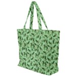 Leaves Pattern Texture Seamless Zip Up Canvas Bag