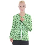 Leaves Pattern Texture Seamless Casual Zip Up Jacket