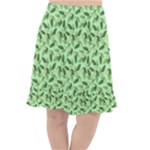 Leaves Pattern Texture Seamless Fishtail Chiffon Skirt