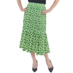 Leaves Pattern Texture Seamless Midi Mermaid Skirt