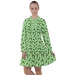 Leaves Pattern Texture Seamless All Frills Dress