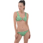 Leaves Pattern Texture Seamless Ring Detail Crop Bikini Set