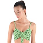 Leaves Pattern Texture Seamless Woven Tie Front Bralet