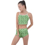 Leaves Pattern Texture Seamless Summer Cropped Co-Ord Set