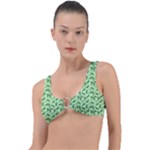 Leaves Pattern Texture Seamless Ring Detail Bikini Top