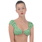 Leaves Pattern Texture Seamless Cap Sleeve Ring Bikini Top