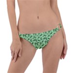 Leaves Pattern Texture Seamless Ring Detail Bikini Bottoms