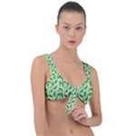 Leaves Pattern Texture Seamless Front Tie Bikini Top