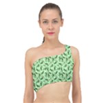 Leaves Pattern Texture Seamless Spliced Up Bikini Top 