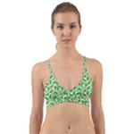 Leaves Pattern Texture Seamless Wrap Around Bikini Top