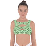 Leaves Pattern Texture Seamless Bandaged Up Bikini Top