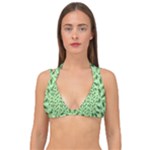 Leaves Pattern Texture Seamless Double Strap Halter Bikini Top