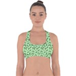 Leaves Pattern Texture Seamless Cross Back Hipster Bikini Top 