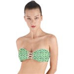 Leaves Pattern Texture Seamless Twist Bandeau Bikini Top