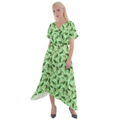 Cross Front Sharkbite Hem Maxi Dress 