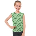 Leaves Pattern Texture Seamless Kids  Mesh Tank Top