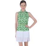 Leaves Pattern Texture Seamless Women s Sleeveless Polo T-Shirt