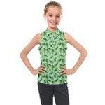 Leaves Pattern Texture Seamless Kids  Sleeveless Polo T-Shirt