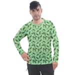 Leaves Pattern Texture Seamless Men s Pique Long Sleeve T-Shirt