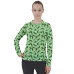 Leaves Pattern Texture Seamless Women s Pique Long Sleeve T-Shirt