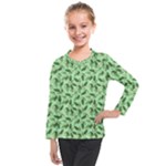 Leaves Pattern Texture Seamless Kids  Long Mesh T-Shirt