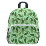 Leaves Pattern Texture Seamless Kids  Age 5-10 Lightweight School Backpack with Side Pockets