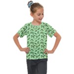 Leaves Pattern Texture Seamless Kids  Mesh Piece T-Shirt