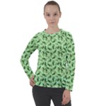 Leaves Pattern Texture Seamless Women s Long Sleeve Raglan T-Shirt