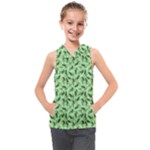 Leaves Pattern Texture Seamless Kids  Sleeveless Hoodie