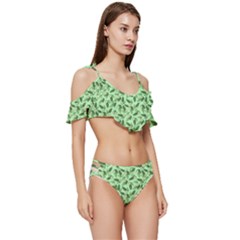 Ruffle Edge Tie Up Bikini Set	 