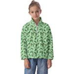 Leaves Pattern Texture Seamless Kids  Half Zip Hoodie