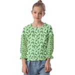 Leaves Pattern Texture Seamless Kids  Cuff Sleeve Top