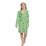 Leaves Pattern Texture Seamless Kids  Long Sleeve Velvet Lounge Robe