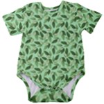 Leaves Pattern Texture Seamless Baby Short Sleeve Bodysuit