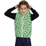 Leaves Pattern Texture Seamless Kids  Stylish Hooded Puffer Vest