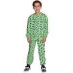 Leaves Pattern Texture Seamless Kids  Sweatshirt set