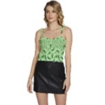 Leaves Pattern Texture Seamless Flowy Camisole Tie Up Top