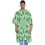 Leaves Pattern Texture Seamless Men s Hooded Rain Ponchos