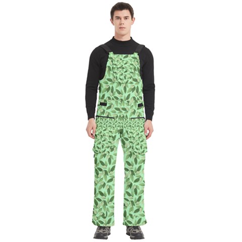 Leaves Pattern Texture Seamless Men s Side Zip Front Pouch Ski And Snowboard Bib Pants	 from ArtsNow.com