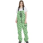 Leaves Pattern Texture Seamless Women s Front Zip Ski And Snowboard Bib Pants