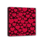 Valentines Day Hearts Pattern Love Red Mini Canvas 4  x 4  (Stretched)